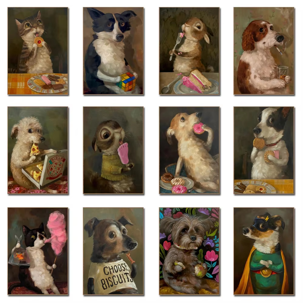 Vintage Cartoon Collectible - 5D DIY Anthropomorphic Pet Collection Diamond