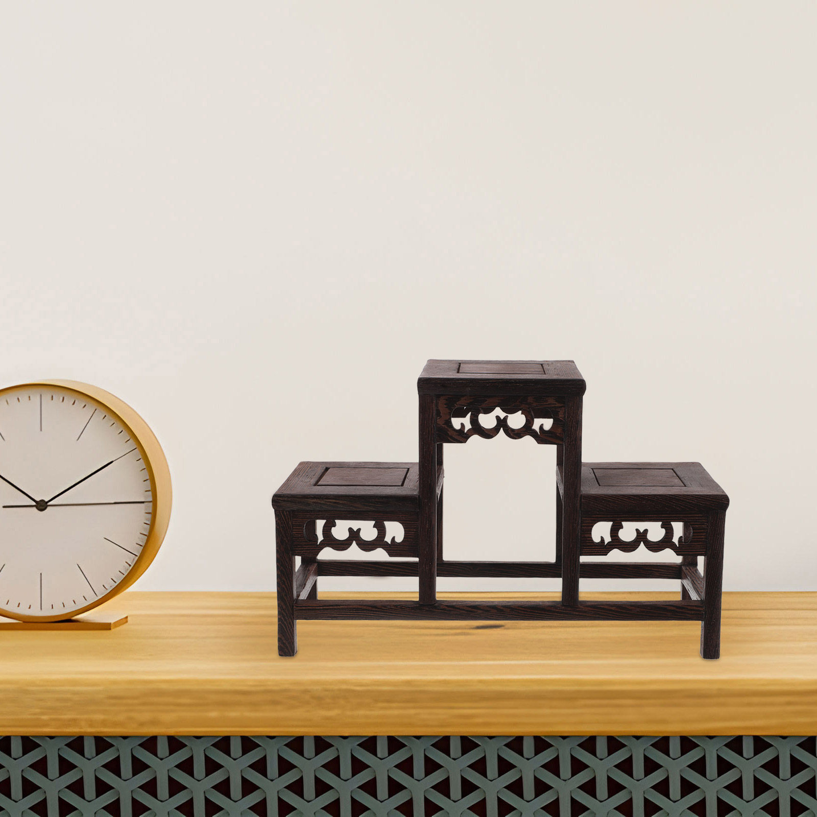 Natural Wood 3 Tier Display Sh - Vintage Collectible Items บทวิจารณ์และราคา