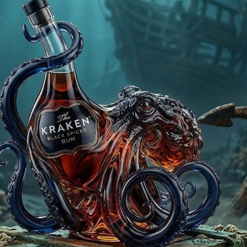Kraken Octopus Whiskey Decante - Vintage Collectible Glassware บทวิจารณ์และราคา