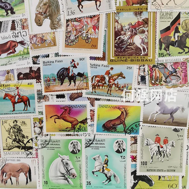 100 Different Horse Stamps Non - Collectible Vintage Postage Stamps บทวิจารณ์และราคา