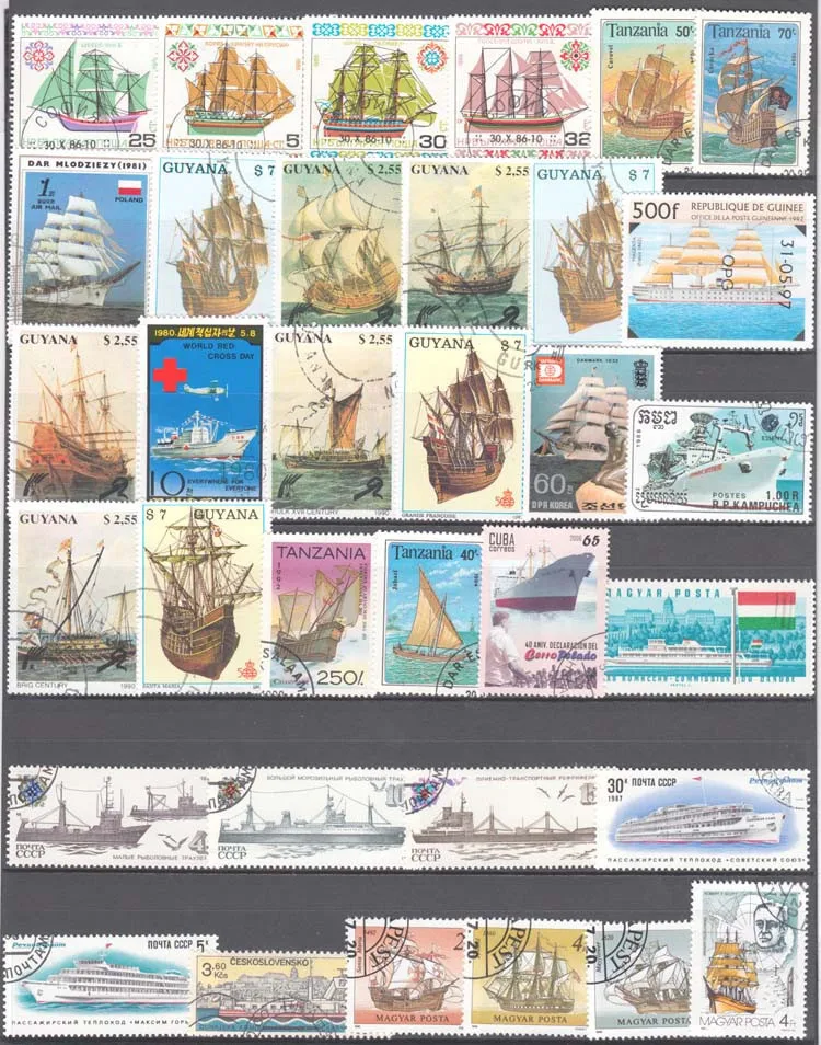 100 Special Stamps of Ships an - Collectible Vintage Postage Stamps บทวิจารณ์และราคา