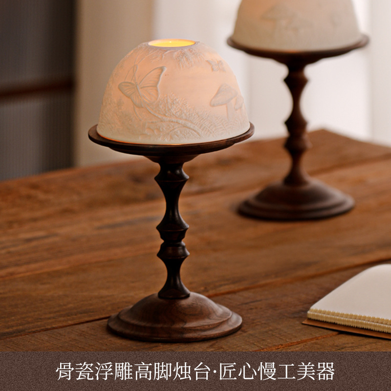 Vintage Walnut Candle Holder w - Collectible Vintage Matches บทวิจารณ์และราคา