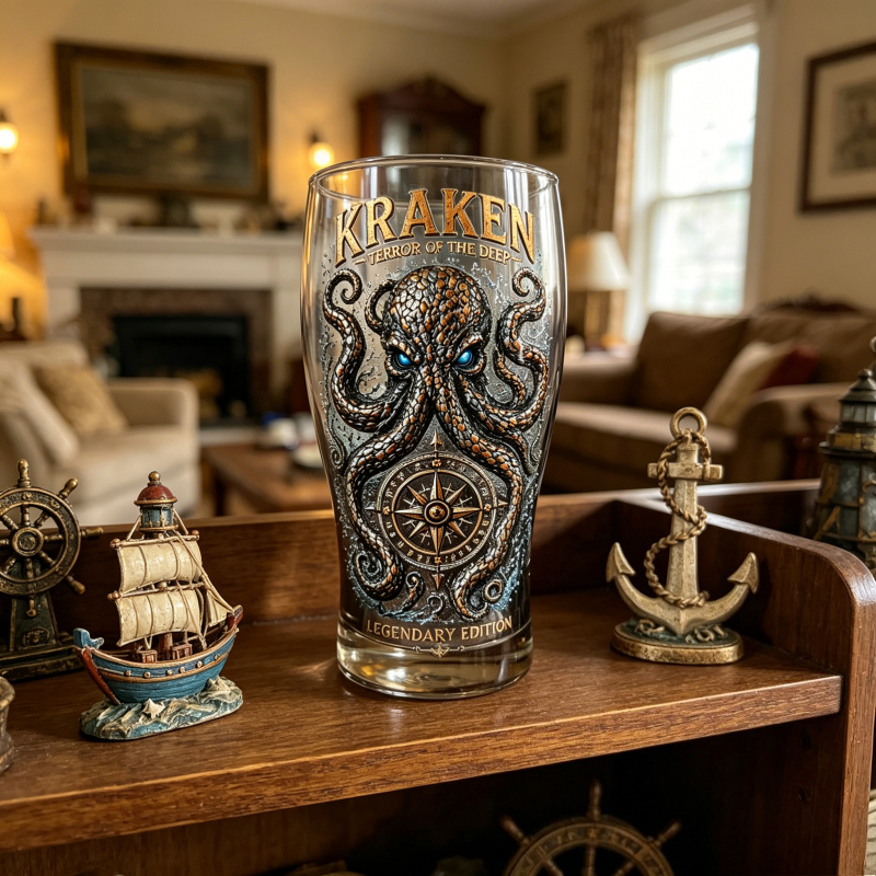 Retro Kraken Octopus Compass G - Vintage Collectible Glassware บทวิจารณ์และราคา