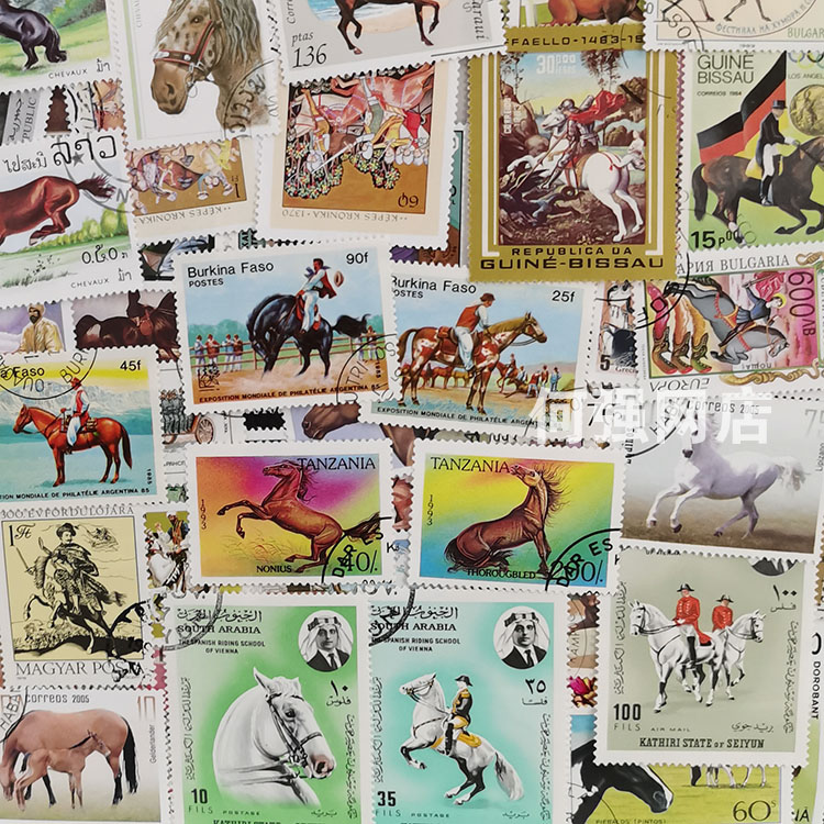 100 Different Horse Stamps Non - Collectible Vintage Postage Stamps บทวิจารณ์และราคา
