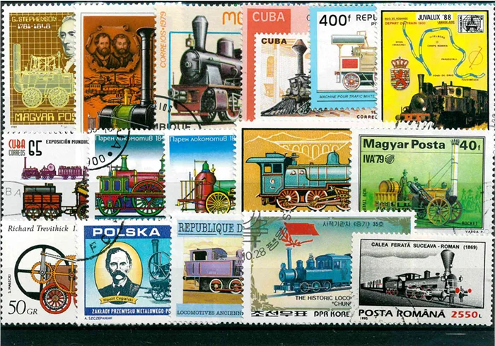 50Pcs/Lot Vintage Old Train St - Collectible Vintage Postage Stamps บทวิจารณ์และราคา